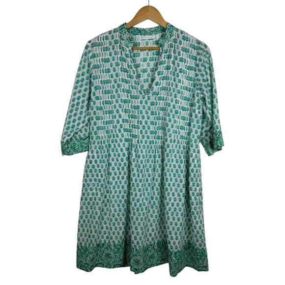 House of Pom Womens Floral Mini Dress in Green Sz XS Sheer Lightweight Boho - Picture 1 of 13